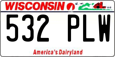 WI license plate 532PLW