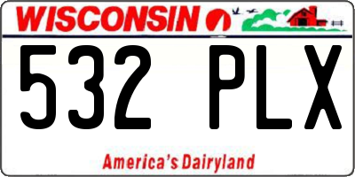 WI license plate 532PLX