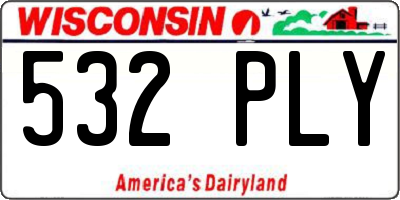 WI license plate 532PLY