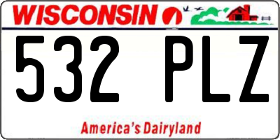 WI license plate 532PLZ
