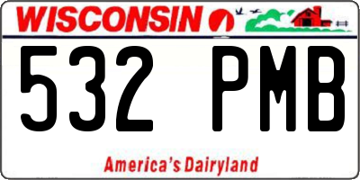 WI license plate 532PMB