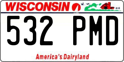 WI license plate 532PMD