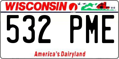 WI license plate 532PME