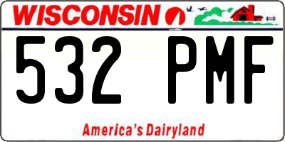 WI license plate 532PMF