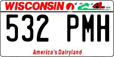 WI license plate 532PMH
