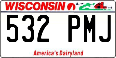 WI license plate 532PMJ