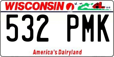 WI license plate 532PMK
