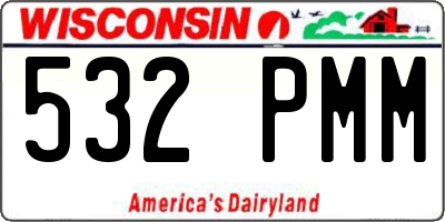 WI license plate 532PMM