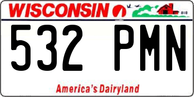 WI license plate 532PMN