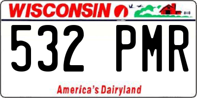 WI license plate 532PMR