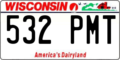 WI license plate 532PMT