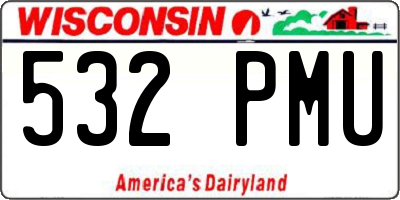 WI license plate 532PMU
