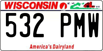 WI license plate 532PMW