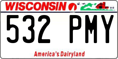WI license plate 532PMY
