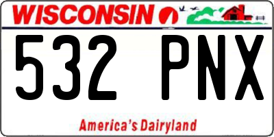 WI license plate 532PNX
