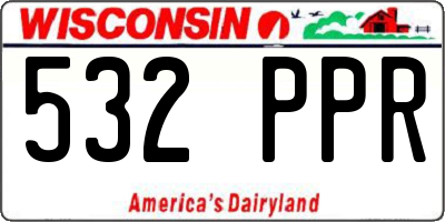WI license plate 532PPR