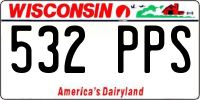 WI license plate 532PPS
