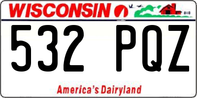 WI license plate 532PQZ