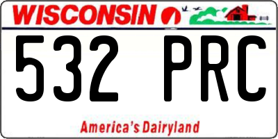 WI license plate 532PRC