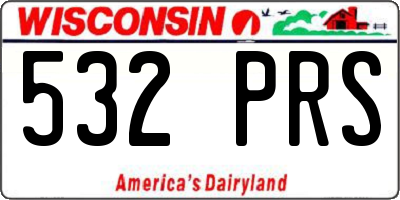 WI license plate 532PRS