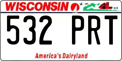 WI license plate 532PRT