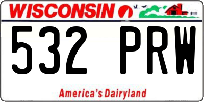 WI license plate 532PRW
