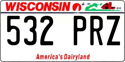 WI license plate 532PRZ