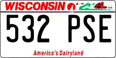 WI license plate 532PSE