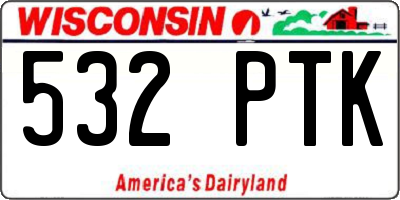 WI license plate 532PTK