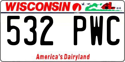 WI license plate 532PWC