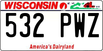 WI license plate 532PWZ