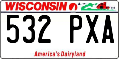 WI license plate 532PXA