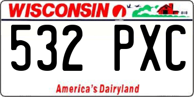 WI license plate 532PXC