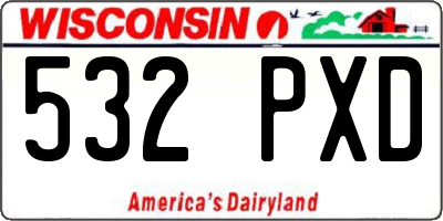 WI license plate 532PXD