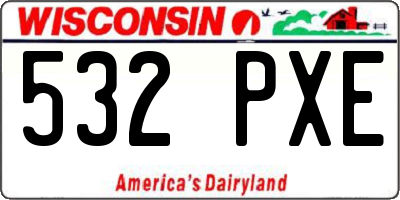 WI license plate 532PXE