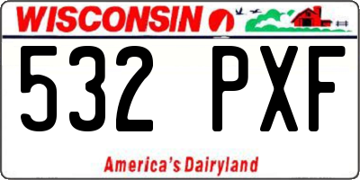 WI license plate 532PXF