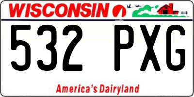 WI license plate 532PXG