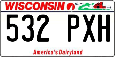 WI license plate 532PXH