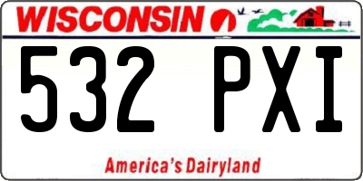 WI license plate 532PXI