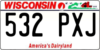 WI license plate 532PXJ