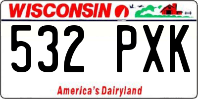 WI license plate 532PXK