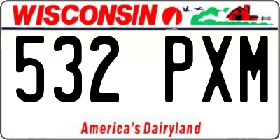 WI license plate 532PXM