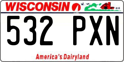 WI license plate 532PXN
