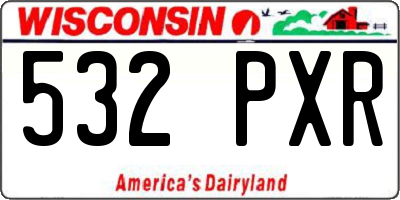 WI license plate 532PXR