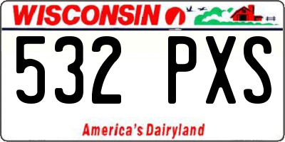 WI license plate 532PXS