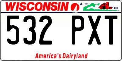 WI license plate 532PXT
