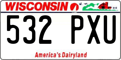 WI license plate 532PXU