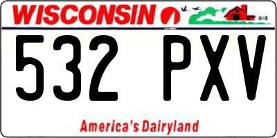 WI license plate 532PXV