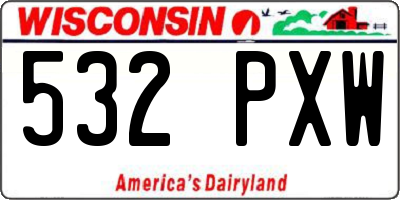 WI license plate 532PXW