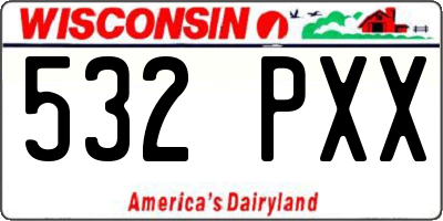 WI license plate 532PXX